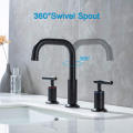 Aquacubic Black Bronze Widespread Washroom Wash Basin Bathroom Faucet